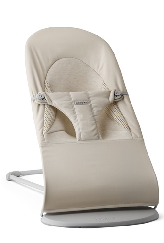 BABYBJÖRN - Bouncer BLISS Woven/Jersey Tri Fabric, Light Beige + Toy Googly Eyes