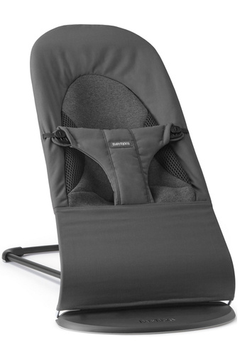 BABYBJÖRN - Bouncer BLISS Woven/Jersey Tri Fabric, Dark Grey + Toy Googly Eyes