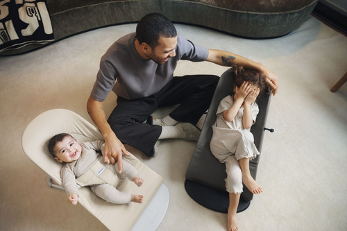 BABYBJÖRN - Bouncer Balance Soft  Woven/Jersey Tri Fabric, Light Beige