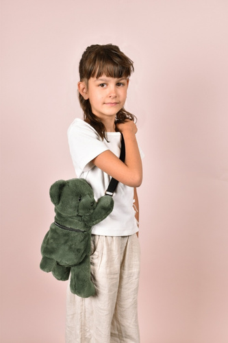 DOUDOU – plush teddy bear shoulder bag, Doudou et Compagnie, khaki