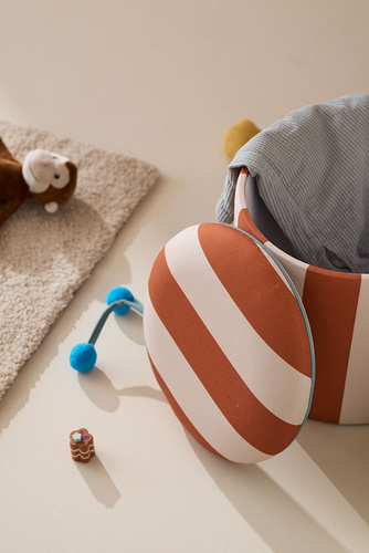 Kid's Concept - Pouffe cylinder with storage, brown