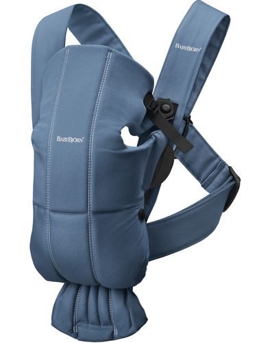 BABYBJÖRN - Baby Carrier MINI Woven, BABYBJORN MINI Woven – nosidełko, Vintage Indigo