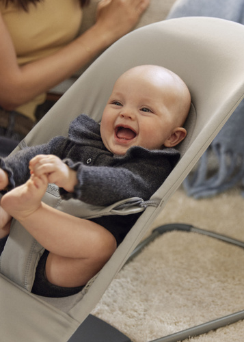 BABYBJÖRN - Bouncer BLISS Woven/Jersey Tri Fabric, Sand Grey