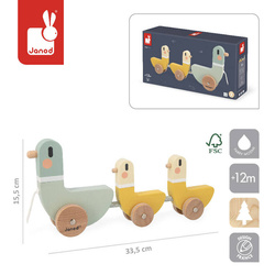 Janod - Drewniane kaczki do ciągnięcia Sweet Cocoon 12 m+