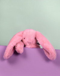 DOUDOU – Lapin Fleurette plush rabbit by Doudou et Compagnie, 35 cm, grenadine pink