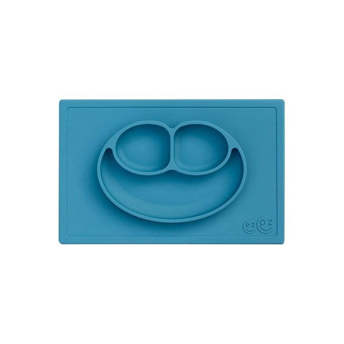 EZPZ - A silicone plate with a washer, Happy Mat 2in1, blue