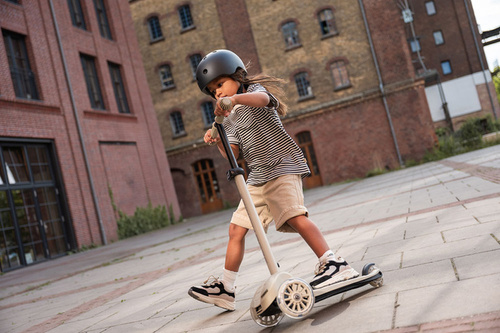 SCOOTANDRIDE - Highwaykick 3S - scooter with 2-in-1 control system and LED wheels, foldable 3+, ash