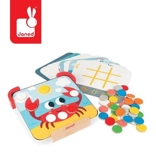 Janod - Wooden magnetic puzzle with blackboard I'm learning colors