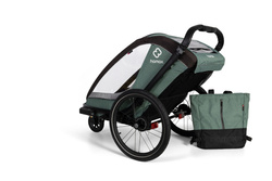Hamax - Bike trailer for kids COCOON ONE + Jogger wheel - Green/black