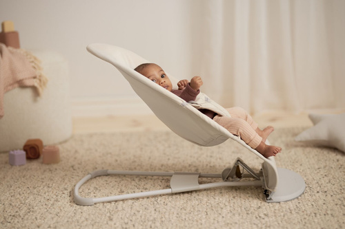 BABYBJÖRN - Bouncer BLISS Woven/Jersey Tri Fabric, Light Beige + Toy Googly Eyes