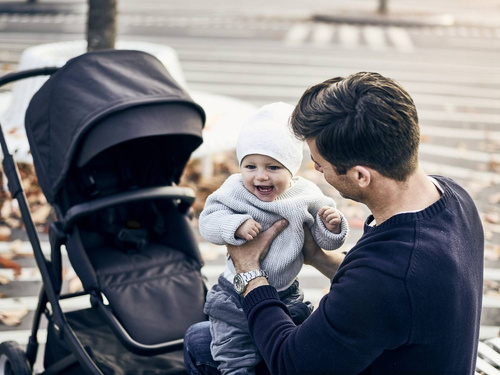 Thule Sleek + Bassinet + Main Seat - Grey Melange on Black