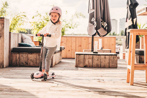 SCOOTANDRIDE - Highwaykick 3 LED - Folding scooter with light-up wheels 3+ Rose