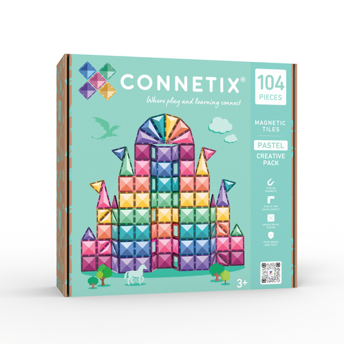CONNETIX – Pastel Creative Pack magnetic tiles – 104 pcs.