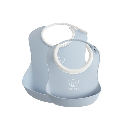 BABYBJÖRN - Soft Bibs - small&big - Powder Blue 