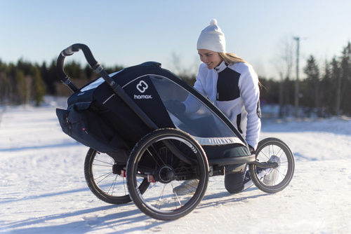 Hamax - Bike trailer for kids  BREEZE, double - Navy/cream