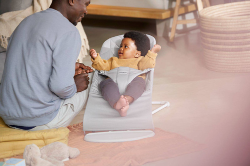 BABYBJÖRN - Bouncer Woven - Light Grey, Petal Quilt