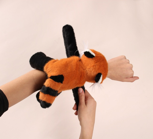 DOUDOU – Podcoll red panda plush slap bracelet, Histoire d'Ours, orange