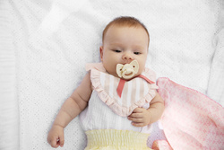 ELODIE DETAILS - Binky Bow silicone pacifier 3m+, oat white