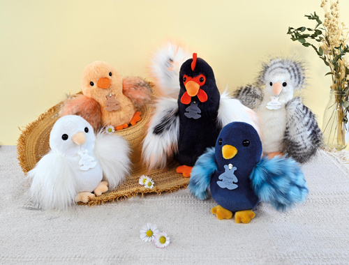 DOUDOU - rooster plush Coq'Rico, Histoire d'Ours, 26 cm, black and white