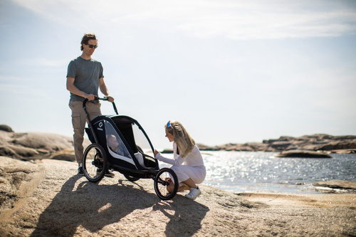 Hamax - Bike trailer for kids  BREEZE, double - Navy/cream