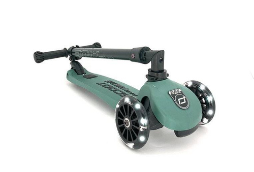 SCOOTANDRIDE - Highwaykick 3 LED - Folding scooter with light-up wheels 3+ Forest