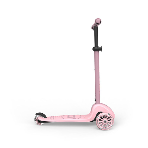 SCOOTANDRIDE - Highwaykick 3S - scooter with 2-in-1 control system and LED wheels, foldable 3+, rose