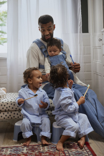 BABYBJORN - Baby Carrier Harmony, Woven, Blue mélange