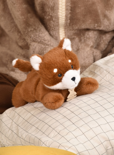 DOUDOU – Les P'tits Relax weighted plush fox, Histoire d'Ours, 22 cm, red