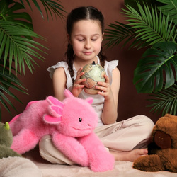 DOUDOU – Histoire d'Ours weighted plush axolotl, 50 cm, neon pink
