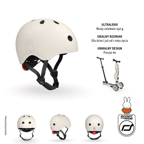 SCOOTANDRIDE - XXS-S helmet for children 1-5 years, Miffy Ash