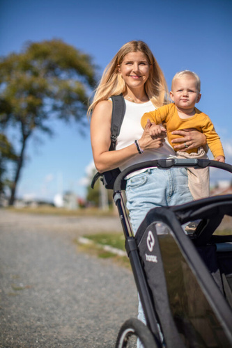 Hamax - Bike trailer for kids BREEZE + Jogger wheel, double - Back
