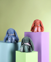 DOUDOU – Lapin Fleurette plush rabbit by Doudou et Compagnie, 35 cm, blue