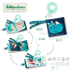 LILLIPUTIENS - Multifunctional mini-book with rustling foil and teether Marius rhinoceros 6 m +