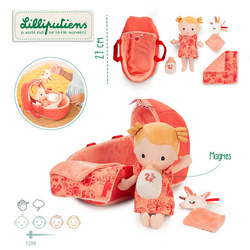 LILLIPUTIENS - Baby doll in a gondola with comfort and a Lena 12m milk bottle +