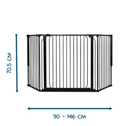 Baby Dan - Carl Wide outdoor safety gate, black