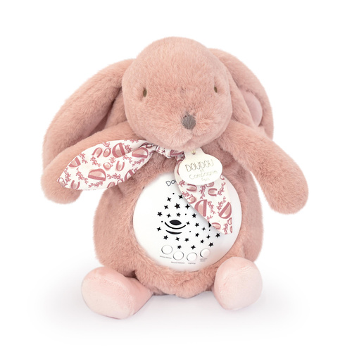 DOUDOU - musical projector night light Lapin Doudou Projection, Doudou et Compagnie, 19 cm, pink