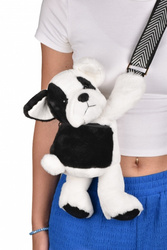 DOUDOU – plush dog shoulder bag, Doudou et Compagnie, black and white