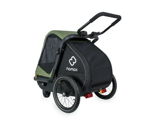 Bicycle trailer for a dog - Hamax Pluto M 35 kg - Green / Black