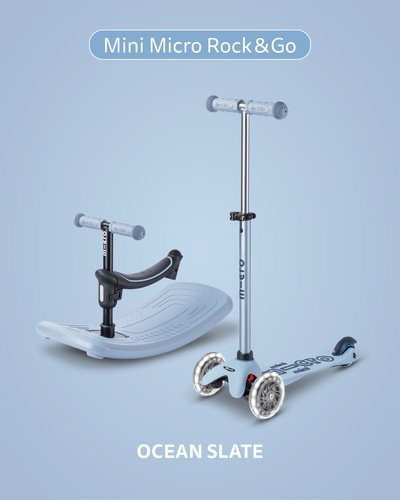 MICRO - swing scooter Mini Deluxe Rock&Go LED, ocean slate
