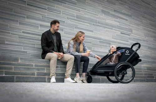 Hamax - Bike trailer for kids BREEZE + Jogger wheel, double - Back