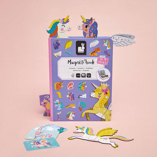 Janod - Magnetic puzzle Unicorn Magnetibook 3-8 years