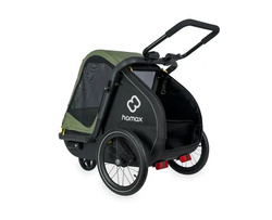 Bicycle trailer for a dog - Hamax Pluto M 35 kg - Green / Black