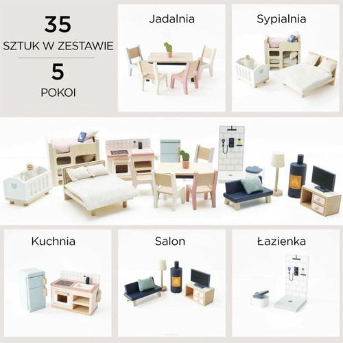 Le Toy Van – Wooden dollhouse furniture, Large set