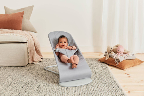 BABYBJÖRN - Bouncer Woven - Light Grey, Petal Quilt