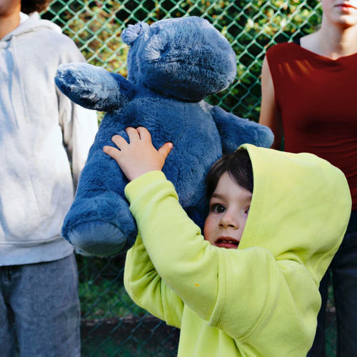 DOUDOU – plush hippo HIP'BLUE Histoire d'Ours, 40 cm, blue