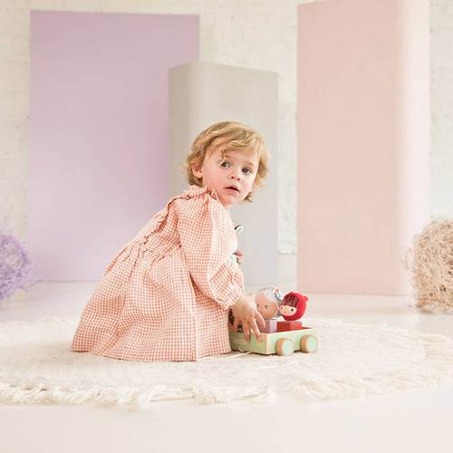 LILLIPUTIENS Drewniany wózek z sorterem do ciągnięcia Wilk Louis 12 m+