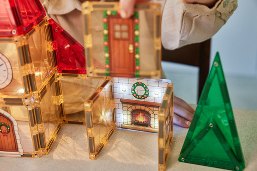 CLEVERCLIXX – Christmas Village Advent Calendar magnetic tiles - 46 el.