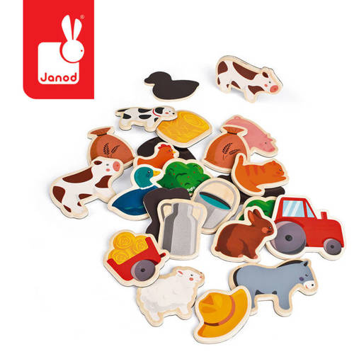  Janod - Farma wooden magnets 24 pieces