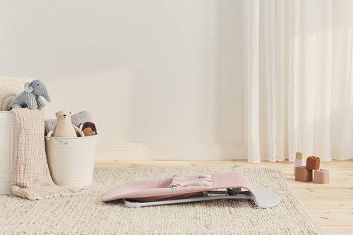 BABYBJORN - Bouncer Bliss - Light grey frame, 3D Jersey, Light pink