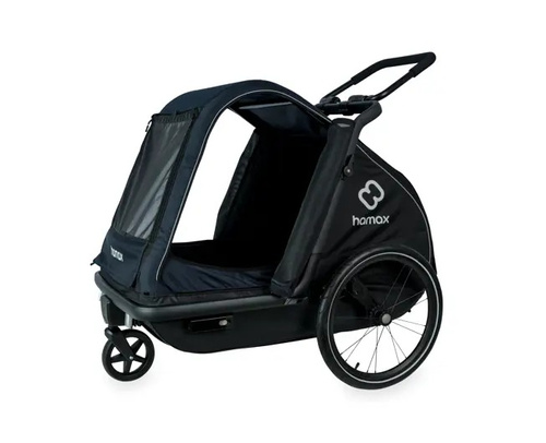 Bicycle trailer for a dog - Hamax Pluto L 45 kg - Blue / Black